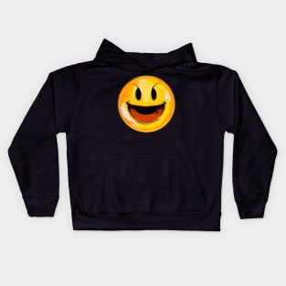 Retro Metal Smiley Evil Face 01 Kids Hoodie